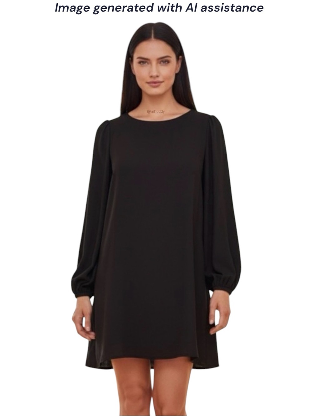 Lulus L black long sleeve shift dress